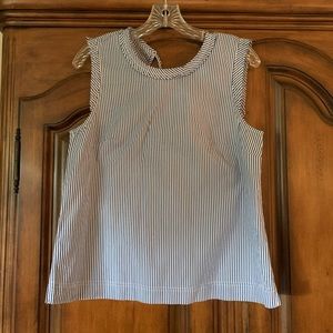 J Crew Blue/White Stripe Sleeveless Top